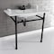 Fauceture KVPB37227W40 37-Inch Console Sink with Stainless Steel Legs (4-Inch, 3 Hole), White/Matte Black KVPB37227W40 - alternate 3